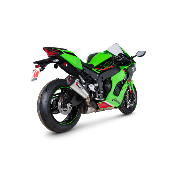 Scorpion Exhaust Kawasaki Ninja ZX-10R 2021 - 2024 Serket Taper Slip-on Brushed Stainless Steel Sleeve